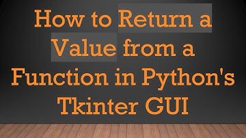 How to Return a Value from a Function in Python