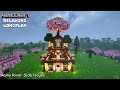 Minecraft Relaxing Longplay - Rainy River Side - Cozy Cottage House ( No Commentary ) 1.20