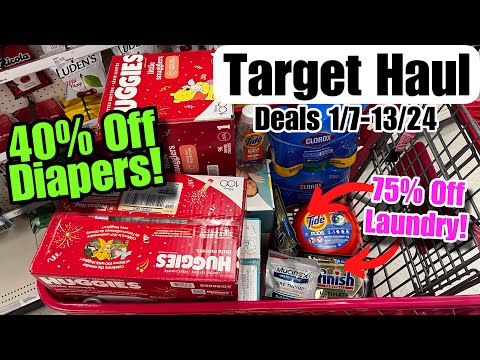 Target Haul- 40% OFF DIAPERS!  70% Off Laundry! Easy Digital Deals This Week 1/7-13/24