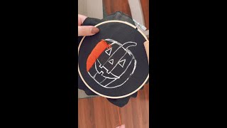 SO excited about this new jack-o-lantern 🎃🤩 #jackolantern#halloween#halloweenembroidery#pumpkinem