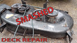 Deck Repair - Dented Garden tractor - Riding Lawnmower
