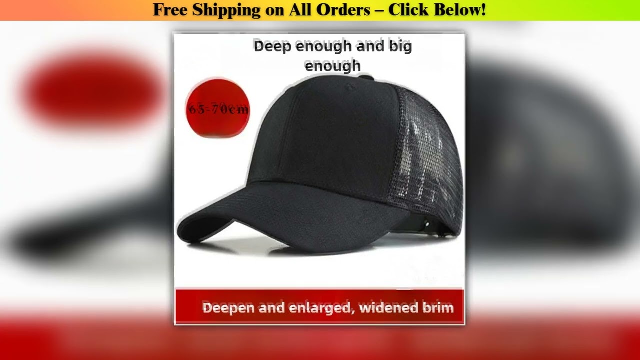 6570cm Large Size Mesh Baseball Cap Big Head Circumference Hat Summer Mens Breathable Sun Hats Comf