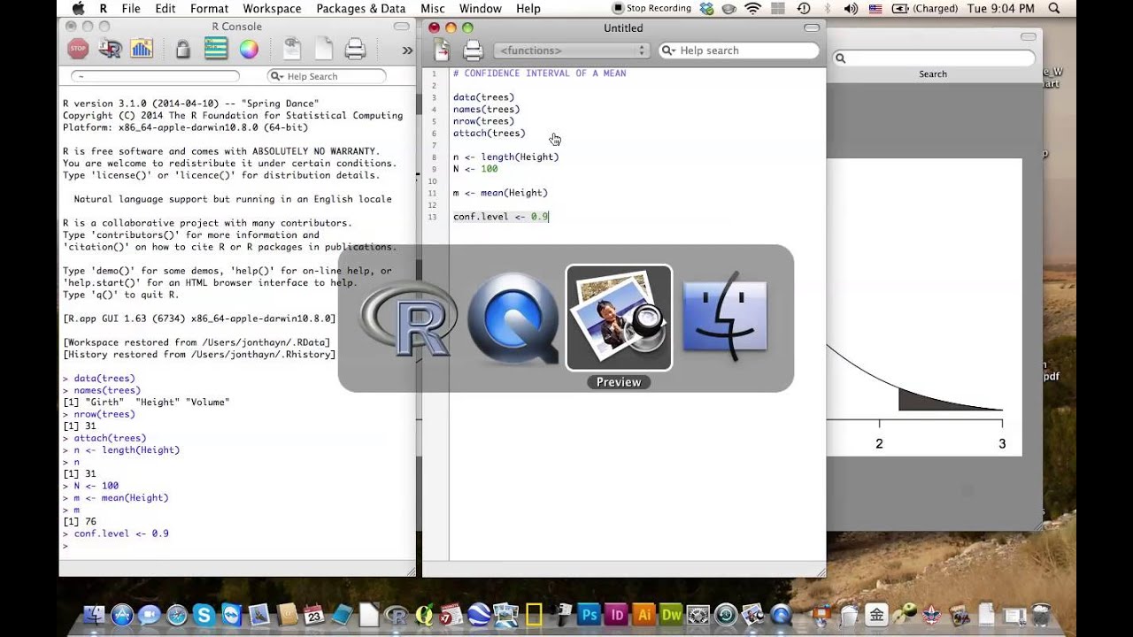 Confidence Interval of a Mean in R - YouTube