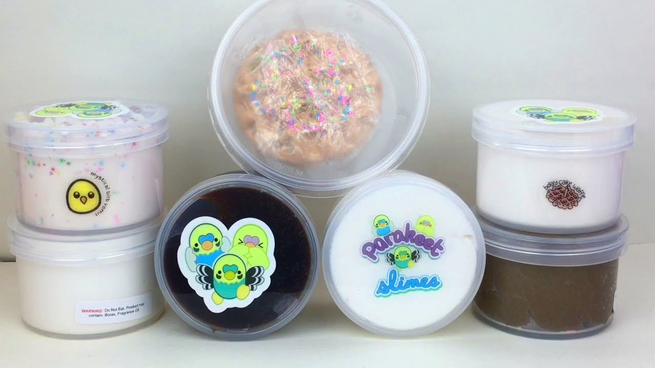 Parakeet Slimes Shop Review Cereal Milk DIY Clay Birthday Waffle Mystical Birb Jelly Party Slime