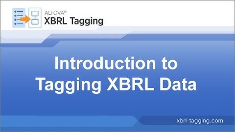 Introduction to Tagging XBRL Data
