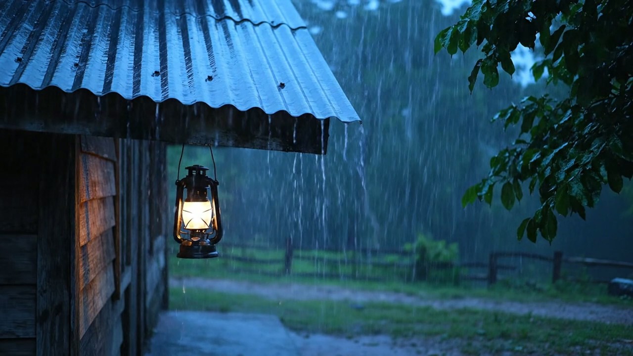 Altamente recomendado para sono profundo hoje à noite | Tempestade intensa em telhado de metal ...
