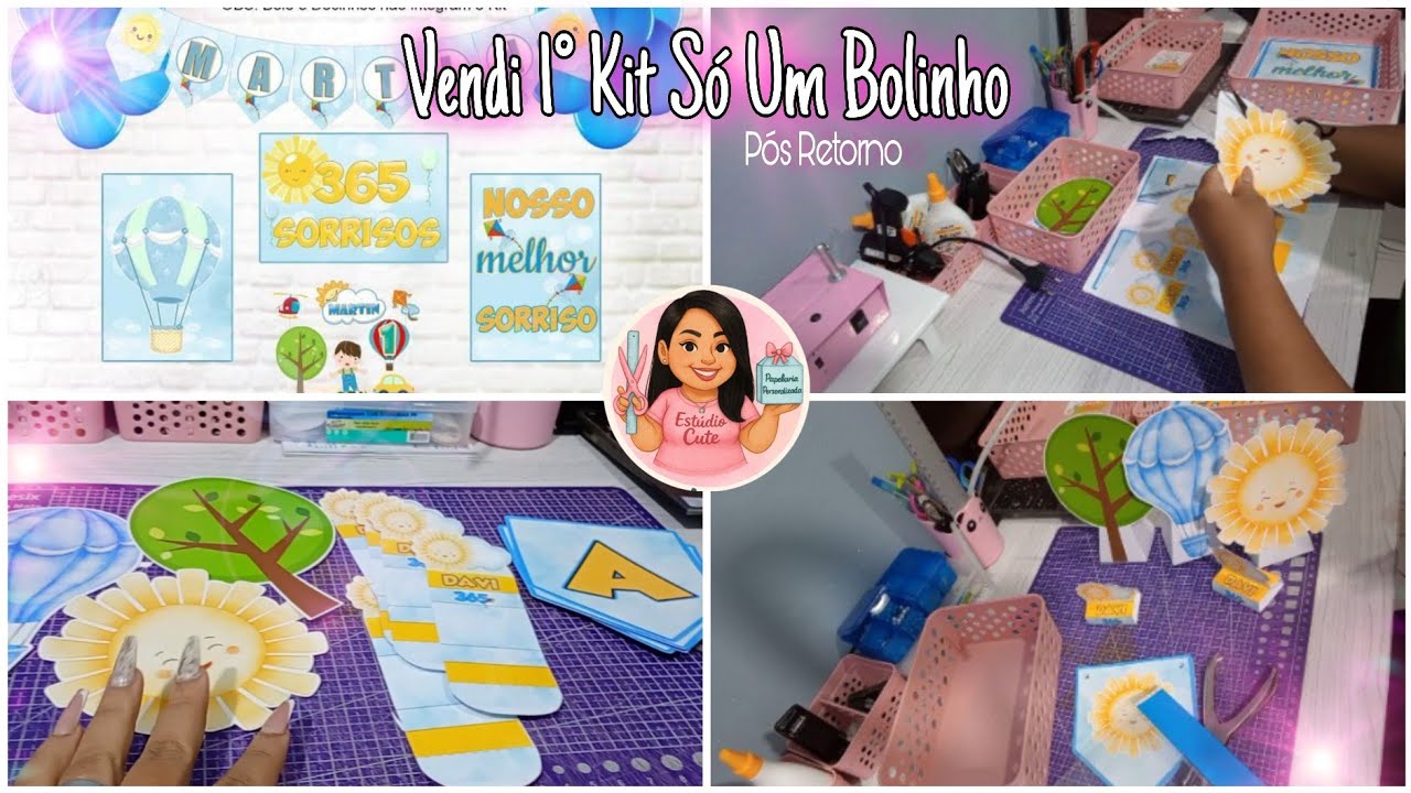 VENDI MEU 1° KIT SÓ UM BOLINHO PÓS RETORNO NA PAPELARIA PERSONALIZADA ✂️💖 TESOURETE ✂️