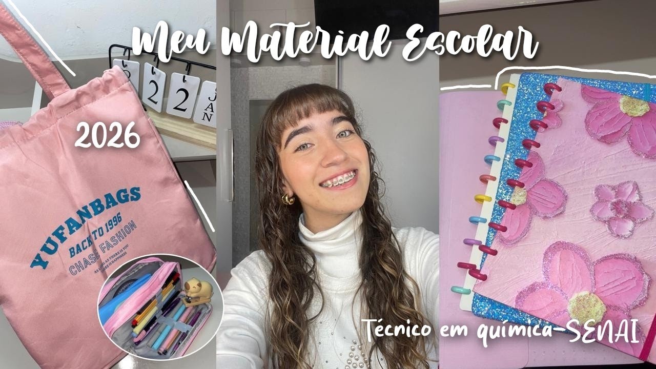Meu material escolar 2026! + organização| Cursando técnico em quimica SENAI