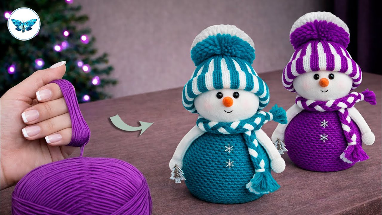 Таких снеговиков ещё не видели!⛄️Моя уникальная идея шапочки❄️Успейте сделать!✨
