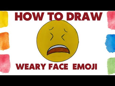 How to draw Emoji  Weary Face - Weary Face  Emoji  drawing  - schoolx360