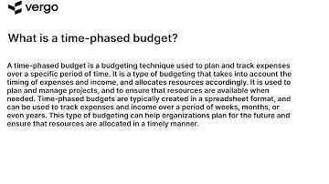 Creating a Time-Phased Budget