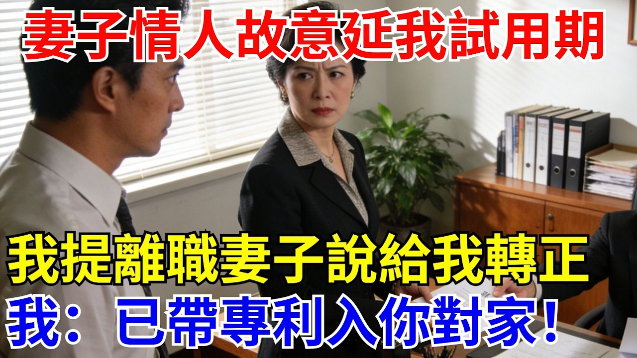 總裁妻子情人故意延長我試用期，我平靜主動提出離職，隔天妻子急忙來電說給我轉正，我：已帶技術專利入妳對手公司！【風港故事】#男頻小說#都市#故事#小說#爽文#職場