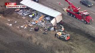 Semi-truck crash spills mail in NW Indiana