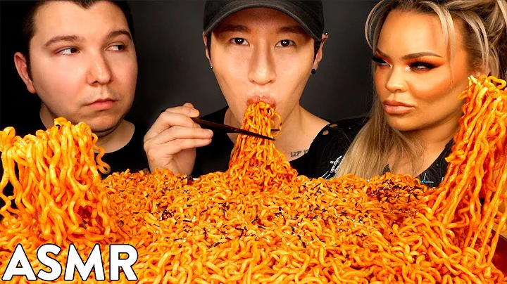 ASMR NUCLEAR FIRE NOODLES with NIKOCADO AVOCADO & ...