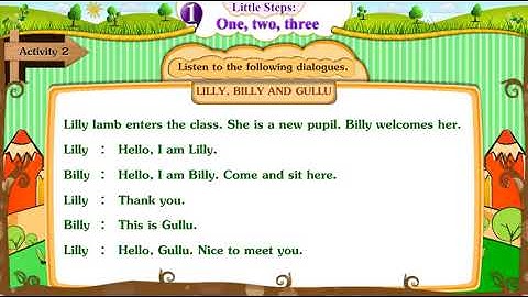 STD 5 English | Little Steps - One, Two, Three Activity 2 | Text Only | English Rhymes
