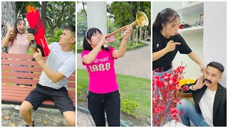 Big nerf gun and stupid girl 😆🔫😂 Su Hao Linh Nhi #shorts by fun video