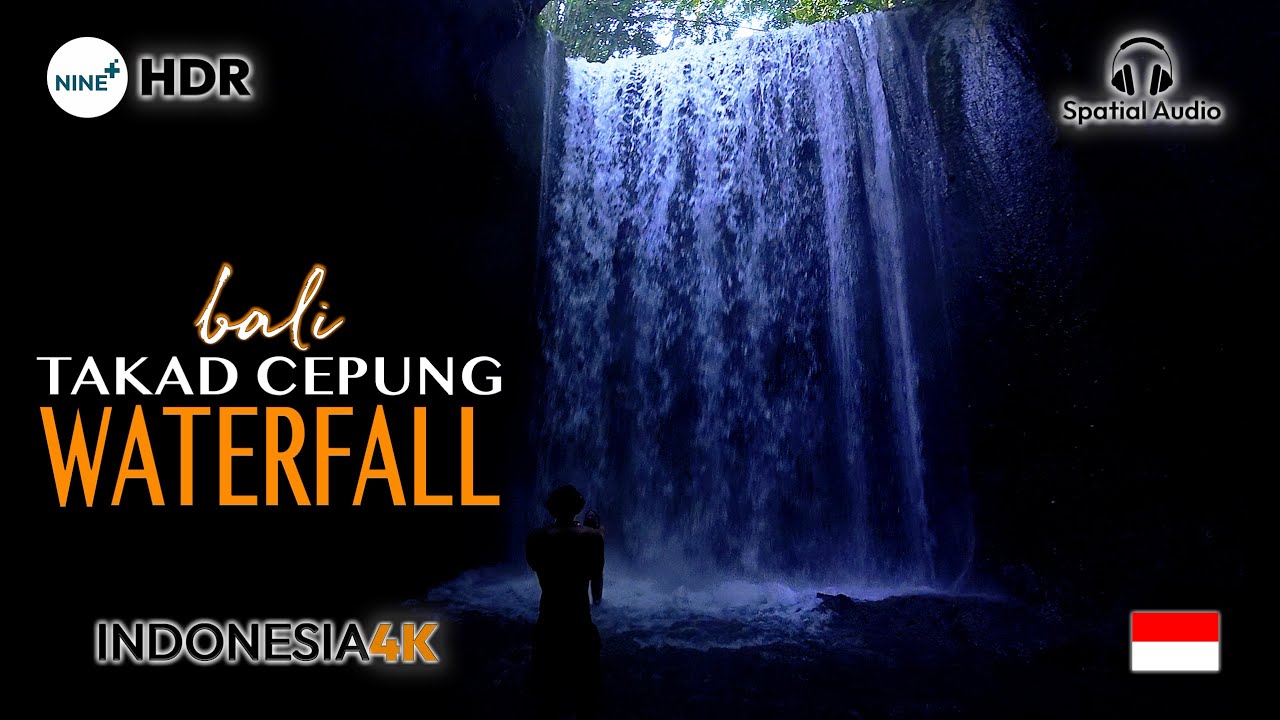 Tukad Cepung Waterfall | Bali | Indonesia | Walking Tour | 4K HDR | Spatial Sound | Nine Plus