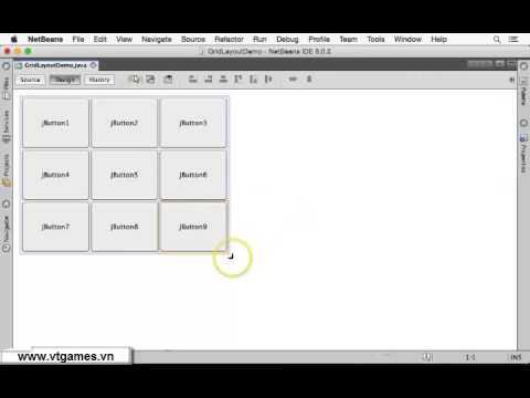 Java Swing GridLayout Demo - YouTube