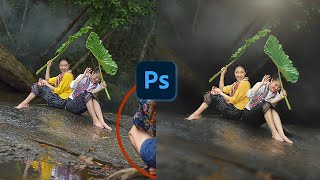 Photoshop Editing Remove objects Beautiful Natural Women