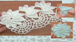 Сrochet Spiral Flower Lace Tape  Tutorial 23 Part 2 of 2