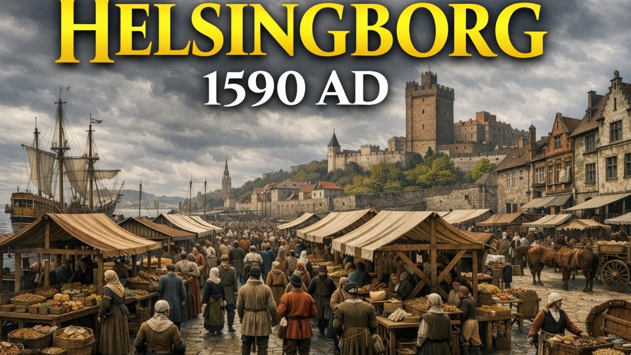 Hur Helsingborg såg ut år 1590 (AI-rekonstruktion)