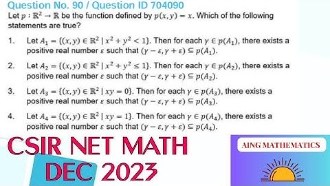 ID-704090 Solution Topology |  CSIR NET MATHEMATICS DEC 2023