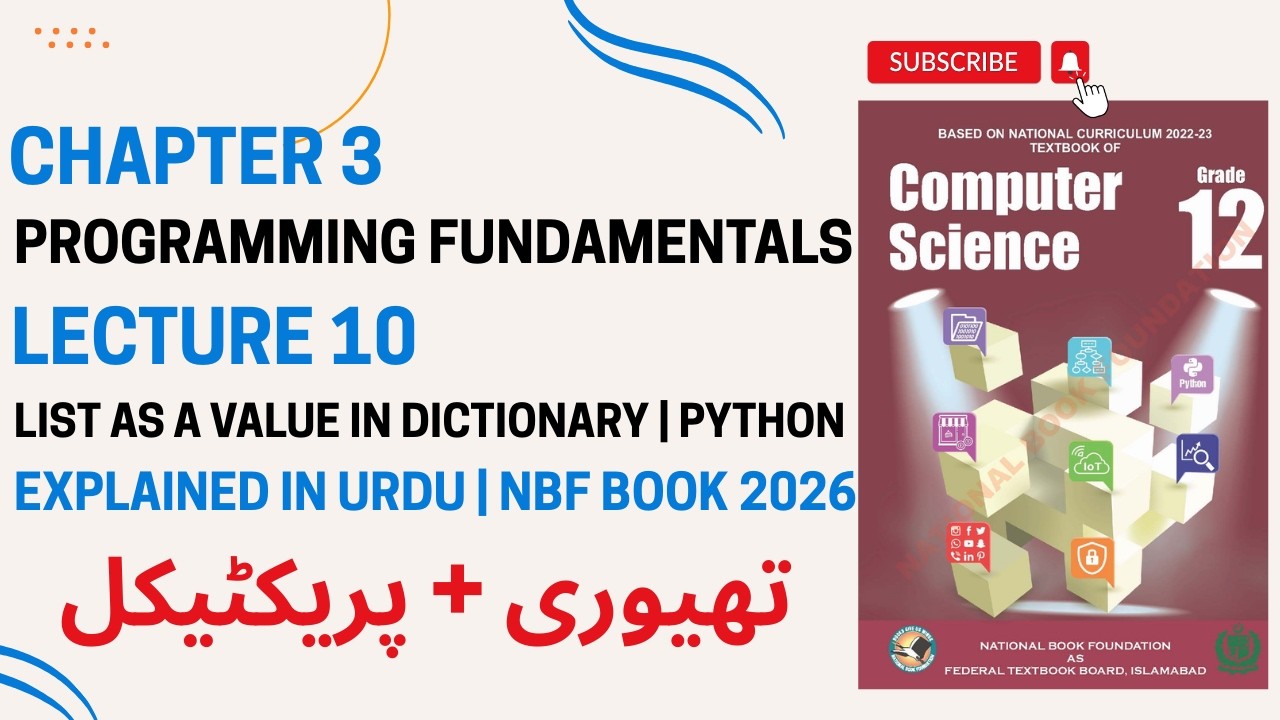 Class 12 Computer | Unit 3 Lecture 10 | List as Value in Dictionary in ...