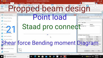 Propped Beam design, Point Load,in Staad pro connect Shear force Bending moment Diagram.21