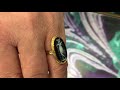 Edwardian 18ct Rose Gold Black Oval Onyx Cameo Ring – Hallmarked Birmingham 1914