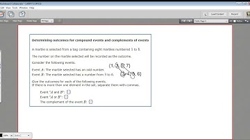 Determining outcomes for compound events and complements of events
