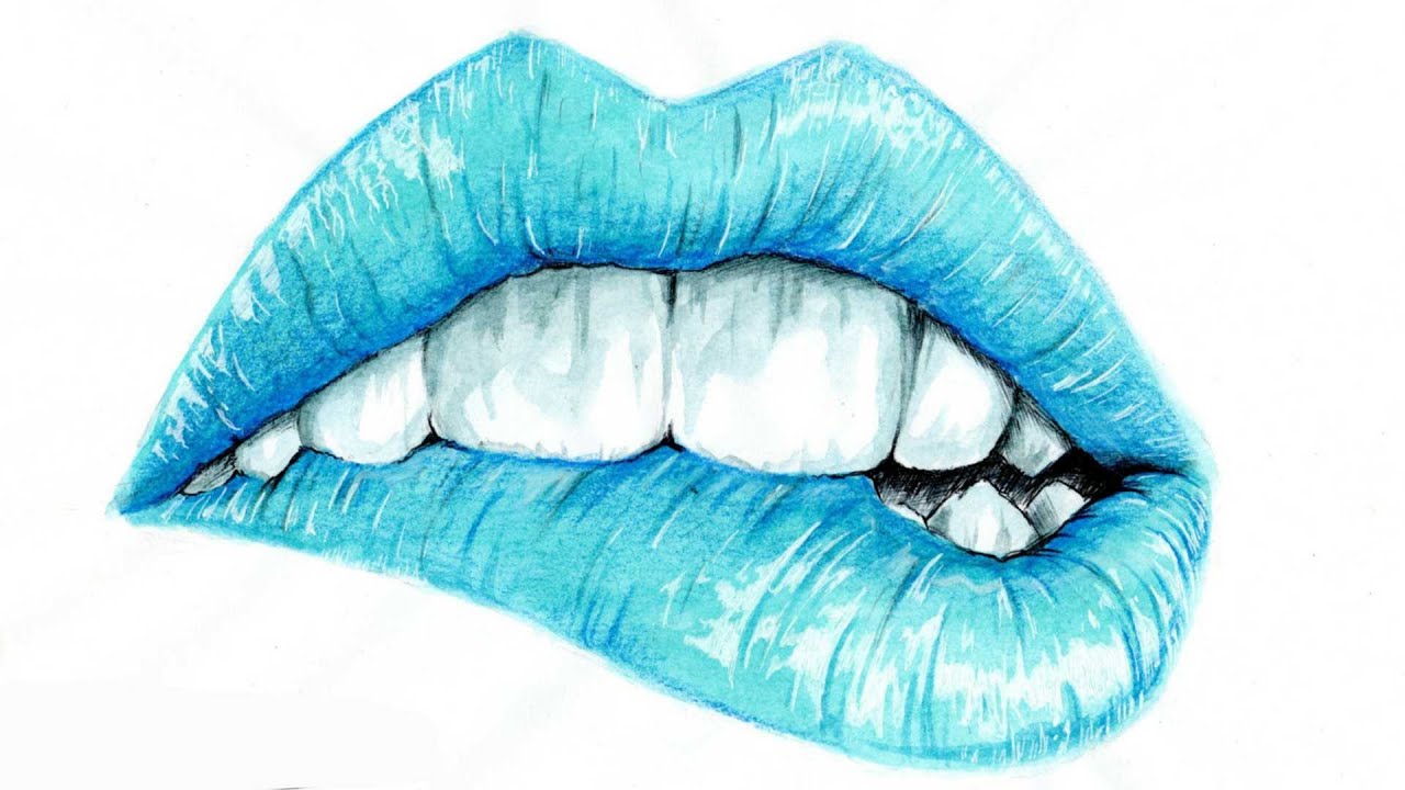 Popolare SpEed DRaWinG blue Lips DiSegNo in TimE laPse di LaBbra blU KV53