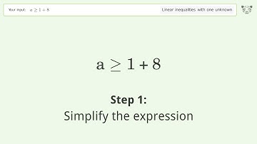Solving Linear Inequalities: a is Greater Than or Equal to 1+8