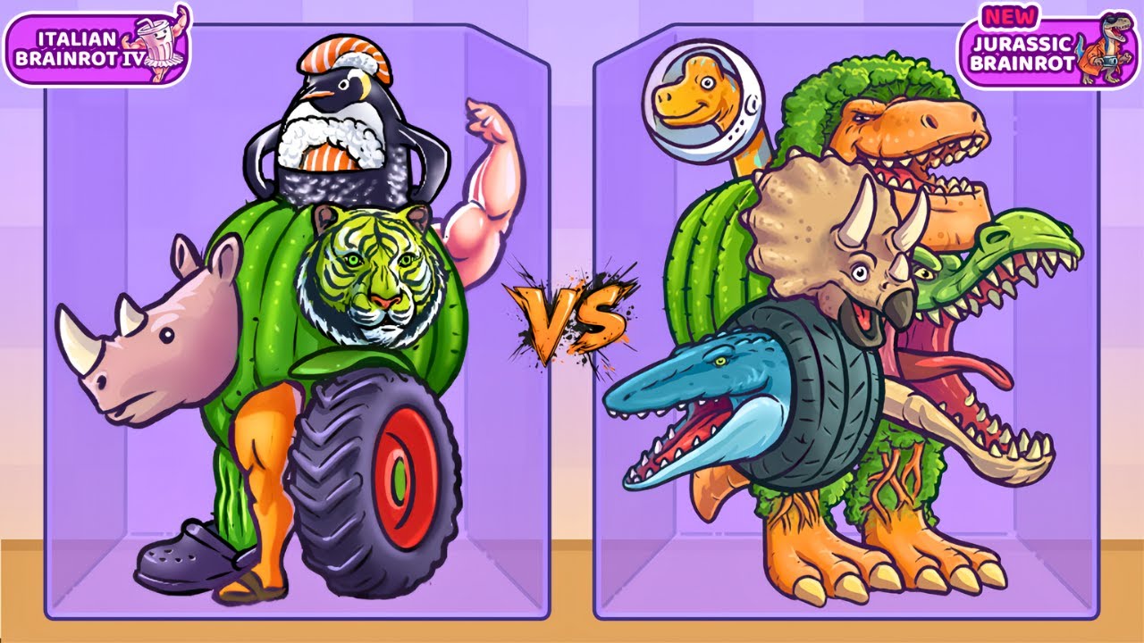 Merge Fellas ITALIAN BRAINROT 04 vs JURASSIC BRAINROT ⁉️ BOSS I New Update - Reaching Max Level!