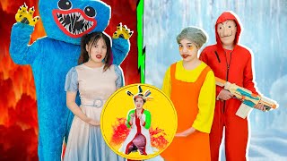 Đại Chiến Poppy Playtime Chị Tấm vs Búp Bê Hết Thời Squid Game|Thử Thách 3 Trò Con Mực | Miu Miu TV