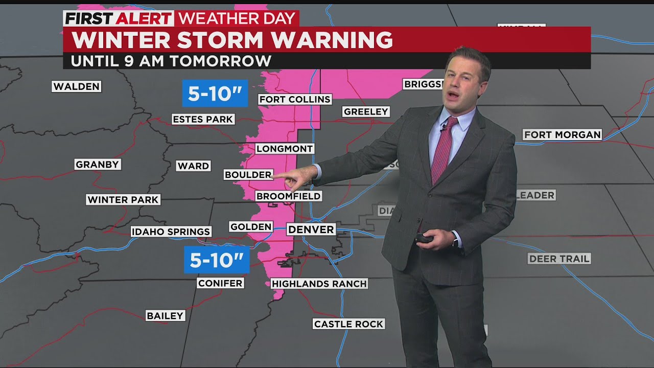 Heaviest snow for Denver metro area coming Thursday night - YouTube
