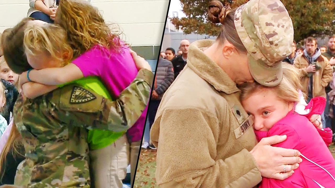 Military Moms Surprise Their Kids at Indiana Schools