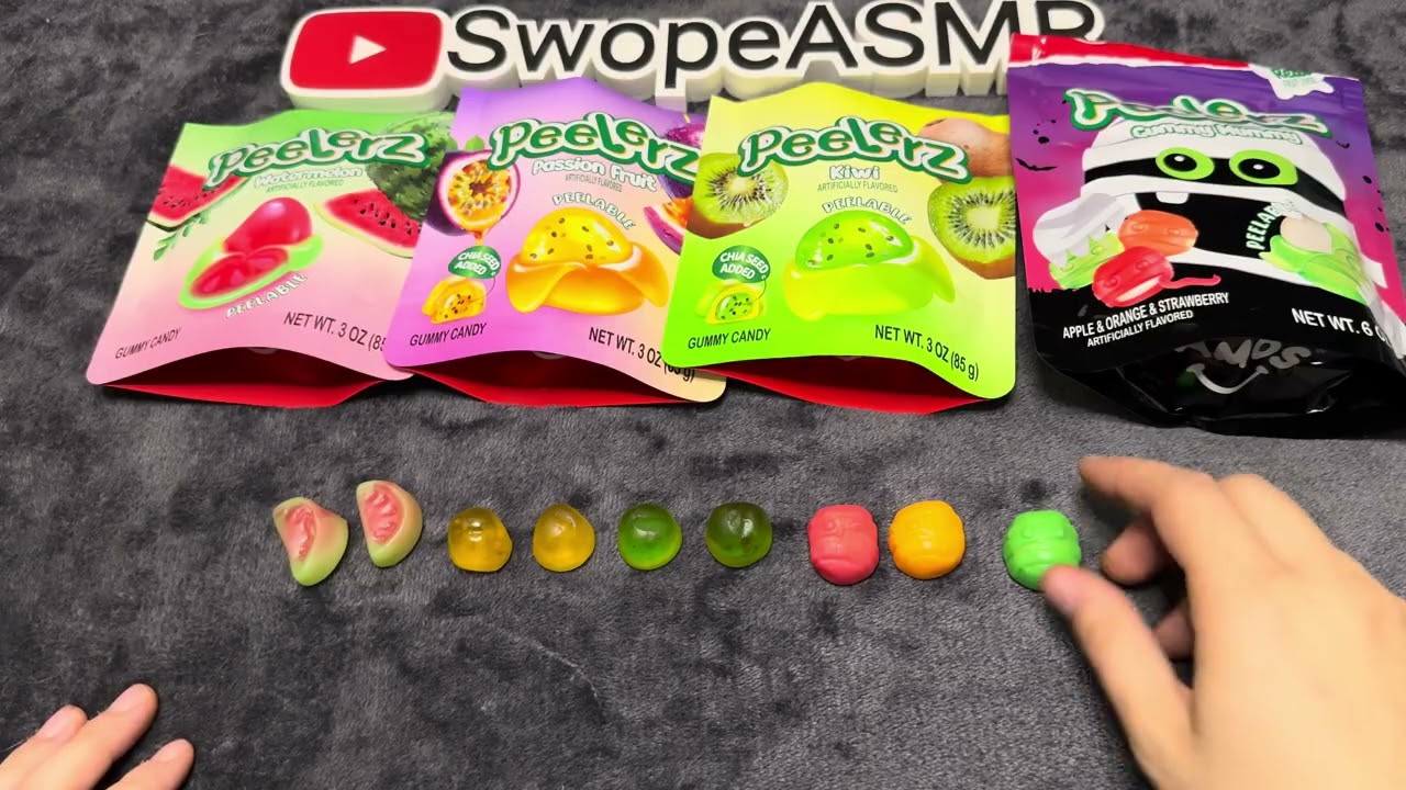 ASMR Peelerz, Kiwi, Passon Fruit, Watermelon and Gummy Mummy