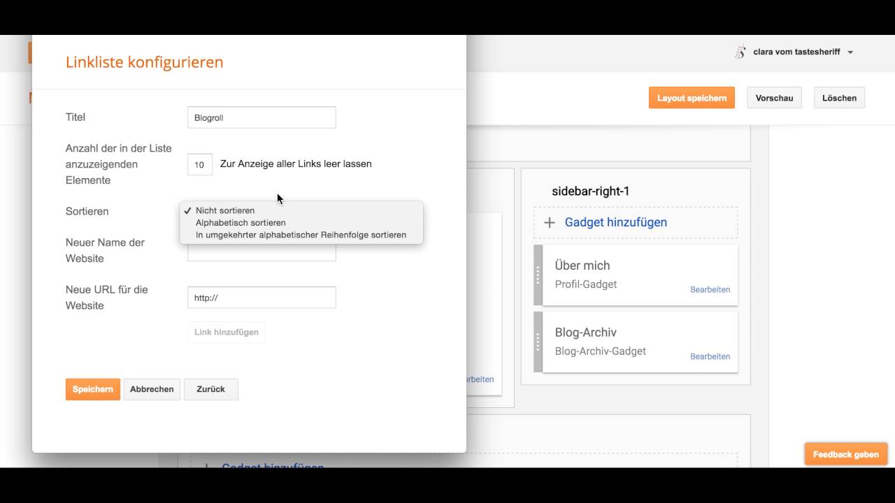 Blogroll einrichten bei einem Blogspot Blog - YouTube Blogroll einrichten bei einem Blogspot Blog - YouTube