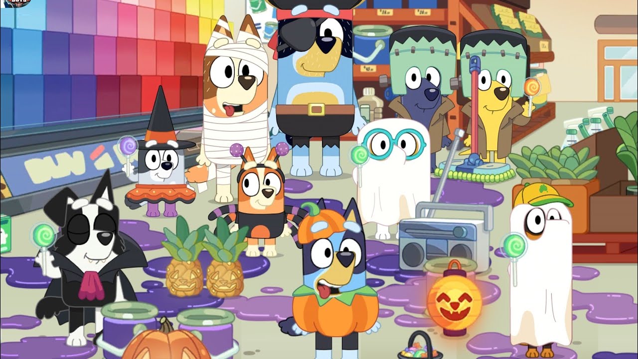 Halloween Paint Party 🎃 Bluey Lets Play 🦇 Fun  Bluey Gameplay for Kids 👻 #blueyletsplay #bluey