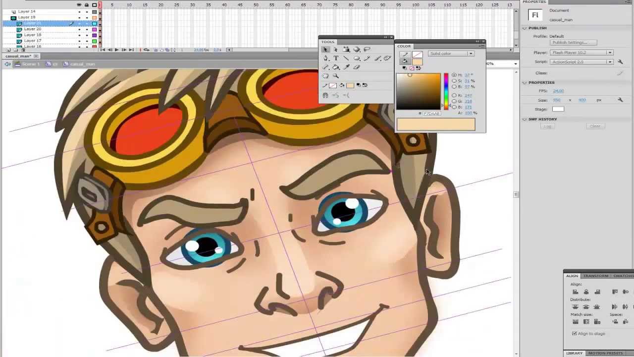 Timelapse character in Adobe Flash - YouTube