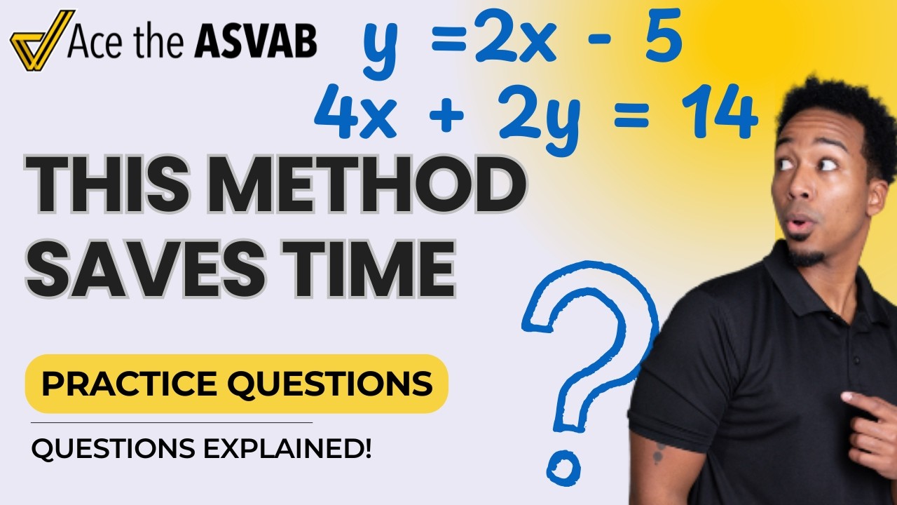 ASVAB Practice — Systems of Equations (Substitution) - YouTube