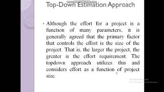 EFFORT ESTIMATION PART 1