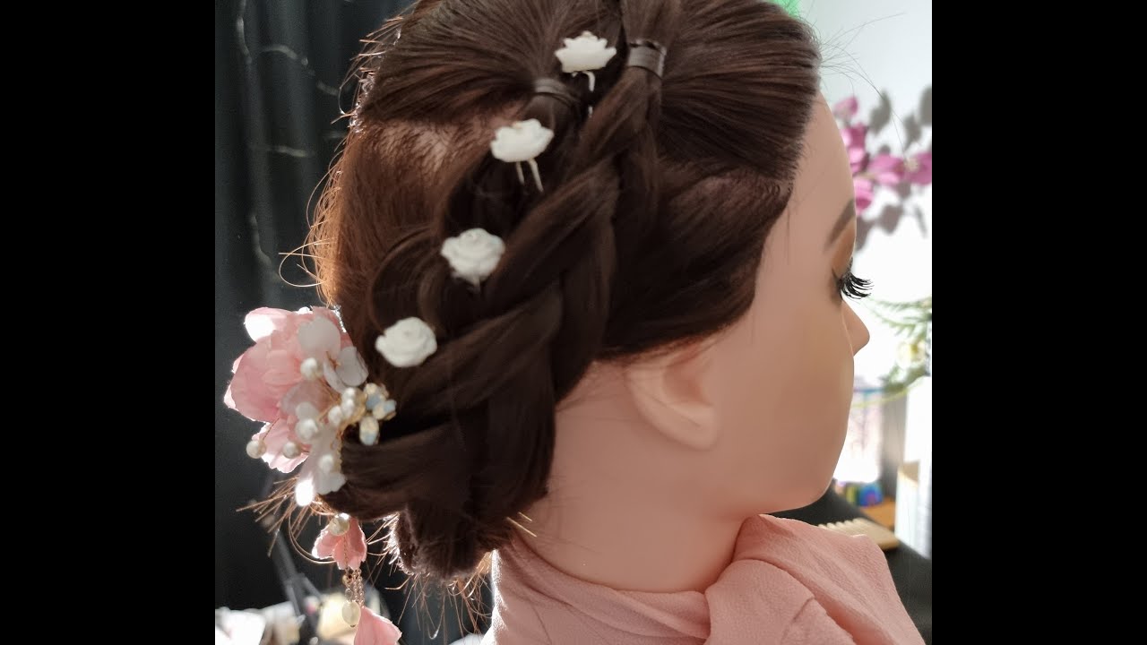 ASMR Brushing Combing Hairstyling Session/Some Wispering