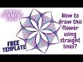 How to draw a flower  parabolic curve art  free template  simple drawing idea  line art