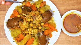 Authentic Moroccan Couscous with Chicken and 6 Vegetables   How to Make it Perfectly