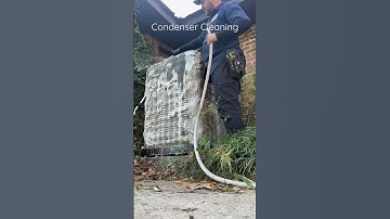 Condenser cleaning ❄️🔥 #coilcleaning #hvaclife#hvacguy #acrepair #coilcleaner #hvac