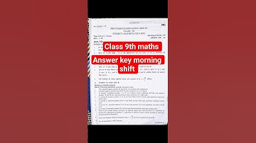 class 9th maths answer key morning shift mid term exam