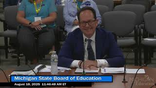 Michigan State Board of Education Meeting for August 18, 2025 - Part 2