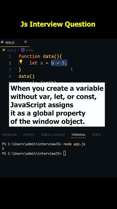 This One Line Creates a Global Variable in JS! 😱 #JavaScript #JSShorts ...