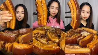 ASMR SOSLU ÇİN YEMEKLERİ YEME | PORK BELLY | EATING SPICY CHINESE FOOD SATISFYING MUKBANG 먹방 🌶 #62